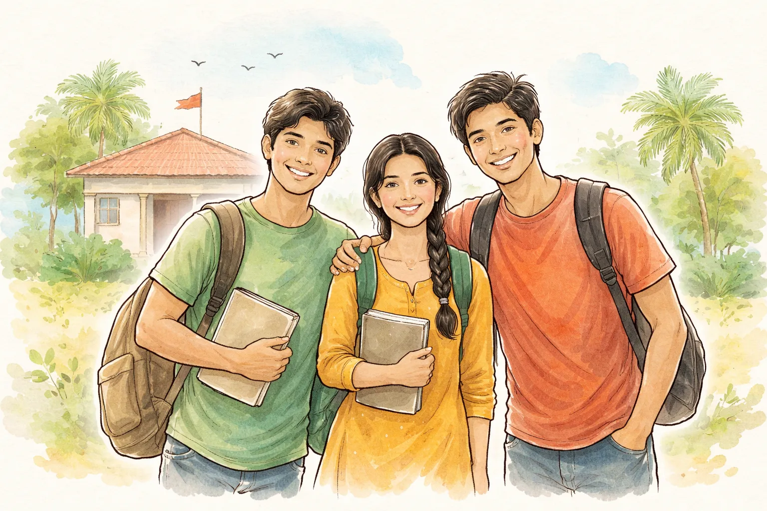 College students in Maharashtra participating in a TrustCircle well-being session on their phones